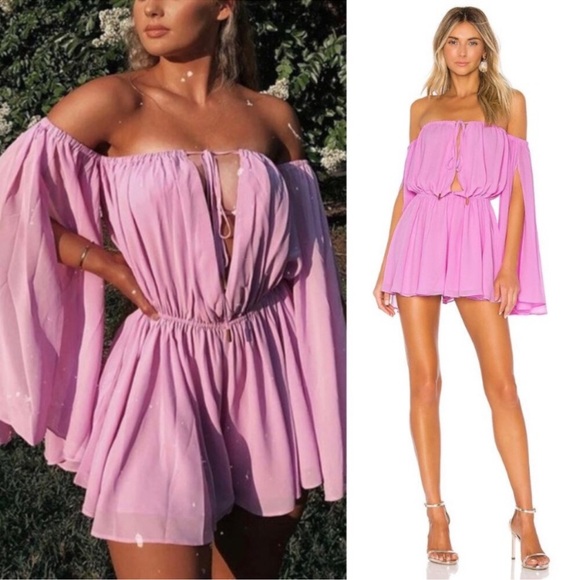 Michael Costello x Revolve Mishka Romper Lilac Pink Size M - Picture 1 of 5